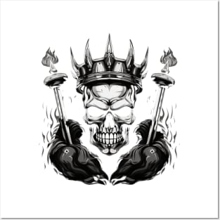 Barbells with Skull with crown Posters and Art